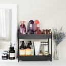 2 Tier Black Bathroom Leather Storage Rack
