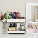 2 Tier White Bathroom Leather Storage Rack