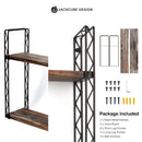 2 Tier Wall Mount Rustic Wood Shelves