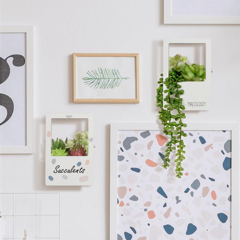 succulent wall holder Set of 2 White Wall Hanging Planter- Indoor Succulent, Flower Wall Mou – J JACKCUBE DESIGN