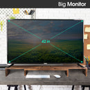 Rustic Torched Wood Dual Monitor Stand