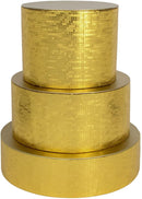 Set of 3 Gold Cake Display Stand Tray - (8inch, 10inch, 12inch)