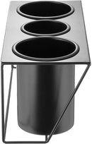 Wall Mount Black Hair Dryer Holder Stand with 3 Compartments