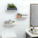 Set of 3 White Metal Wall Mount Floating Shelves