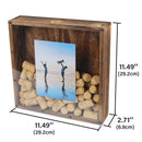 Rustic Wood Wine Cork Shadow Box Holder Frame