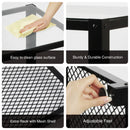 2 Tier Glass Black Square End Side Table