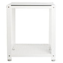 2 Tier Glass White Square End Side Table