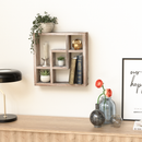 Rustic Wood Cube Storage Shadow Box Display Case (5 Compartments)