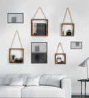 Set of 4 Brown Floating Square Shelves