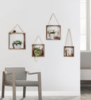 Set of 4 Brown Floating Square Shelves