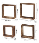 Set of 4 Brown Floating Square Shelves