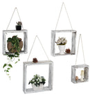Set of 4 White Floating Square Shelves