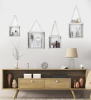 Set of 4 White Floating Square Shelves