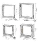 Set of 4 White Floating Square Shelves
