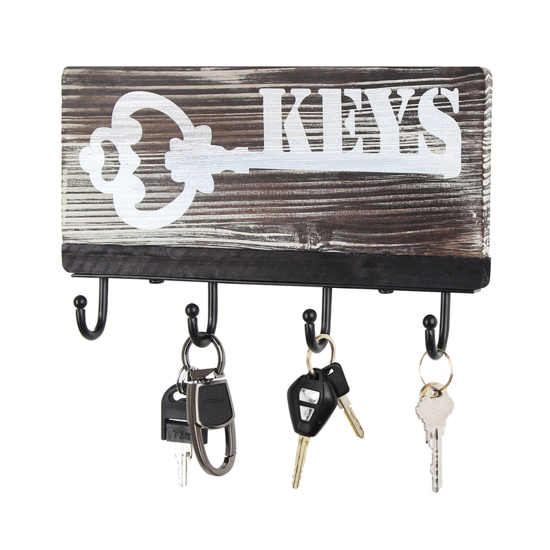 Wooden Key Holder with 4 Hooks