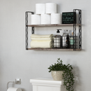 2 Tier Wall Mount Rustic Wood Shelves