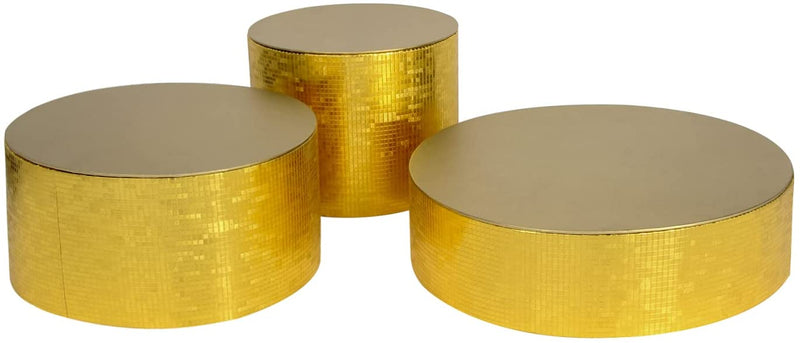 Set of 3 Gold Cake Display Stand Tray - (8inch, 10inch, 12inch)