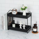 2 Tier Black Bathroom Leather Storage Rack