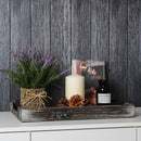 Rustic Wood Serving Tray with Metal Handles