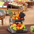 2 Tier Wooden Fruit Basket with Chalkboards