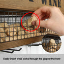 Wall Mount Metal and Wood Wine Bottle Rack with 4 Glass Holder