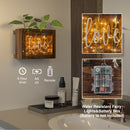 3 Glass Planter Propagation Wooden Stand with Waterproof LED Fairy Lights