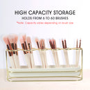 Makeup Brush Holder- Gold and White