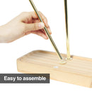 Jewelry Gold Metal Tree Organizer with Wooden Tray