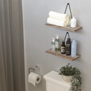 Set of 2 Rustic Floating Wall Shelf with Triangle Bracket