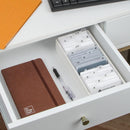 Carbon Fiber Business Card Organizer with Removable Divider (White)