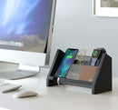 Black Wood with Wire Mesh Phone Docking Station Holder Stand