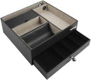 Leather Nighstand Valet Tray with Drawer