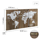World Push Pin Travel Map for Wall with 20 Pins