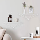 Set of 2 White Metal Wall Mount Floating Shelves