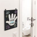Black Rustic Wood Bathroom Wall Décor Sign Box