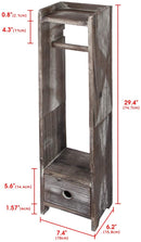Rustic Wood Toilet Paper Holder Stand with Drawer