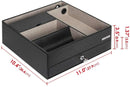 Leather Nighstand Valet Tray with Drawer