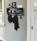 Rustic Entryway Coat Rack Storage Shelf with 3 Double Hooks