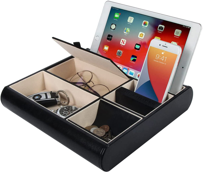 Leather Nightstand Valet Organizer for Men