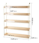 5 Tier Gold Metal Nail Polish Display Wooden Shelf