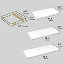 Set of 3 Gold Wall Wire White Floating Shelves