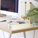 Carbon Fiber Business Card Organizer with Removable Divider (White)