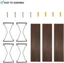 3 Tier Wood Floating Shelves with Zigzag Metal Brackets