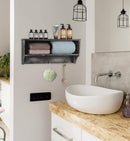 Rustic Entryway Coat Rack Storage Shelf with 3 Double Hooks