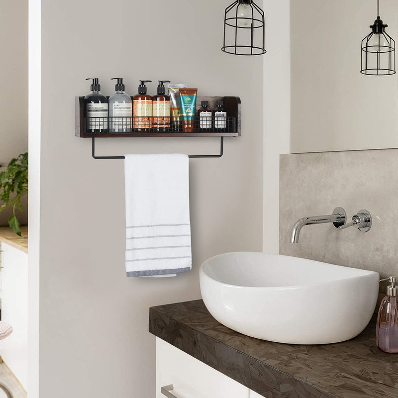 Floating Kitchen Shelf with Towel Bar