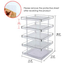 5 Tier Acrylic 360 Rotating Nail Polish Holder with White Iron Guard