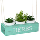 Rustic Blue Hanging Planter with 3 Pots