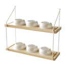 2 Tier Wooden Hanging Planter with Set of 6 Pots