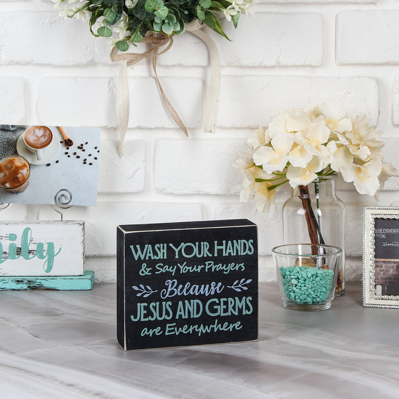 Farmhouse Vintage Decorative Bathroom Sign Décor Box