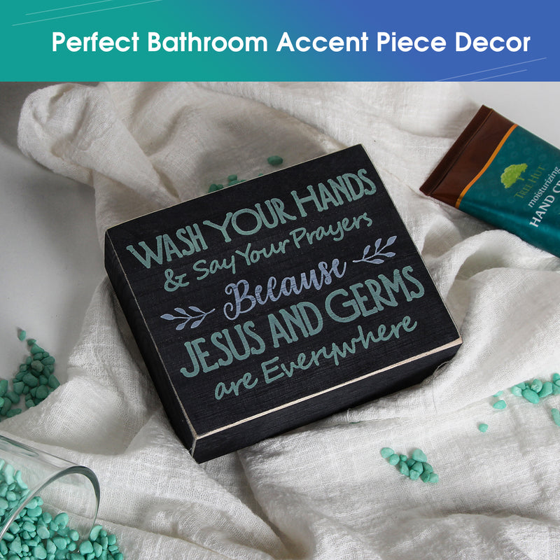 Farmhouse Vintage Decorative Bathroom Sign Décor Box